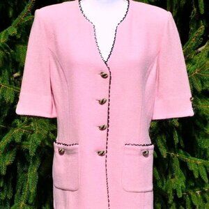 St John Pink Jacket with Black Trim